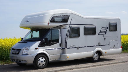 Weißes Hymer Wohnmobil